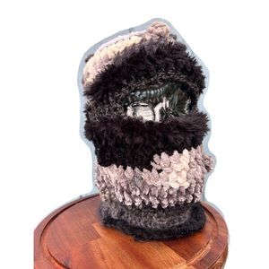 Black multi textured ski mask